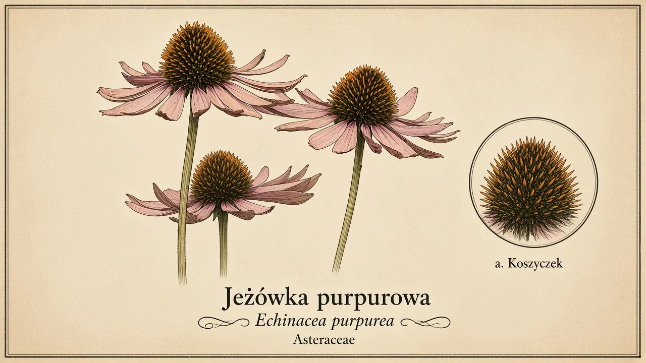 Ilustracja zielnikowa: Jeżówka purpurowa (Echinacea purpurea)