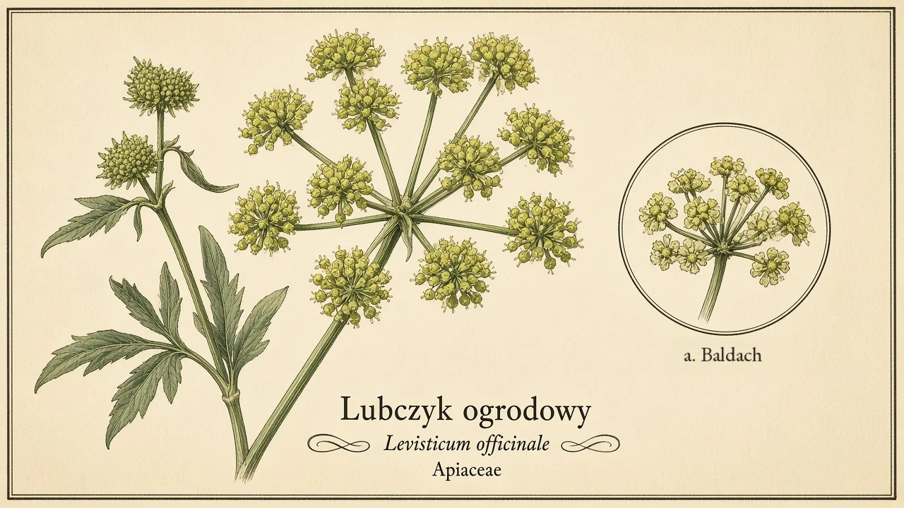 Ilustracja zielnikowa: Lubczyk ogrodowy (Levisticum officinale)