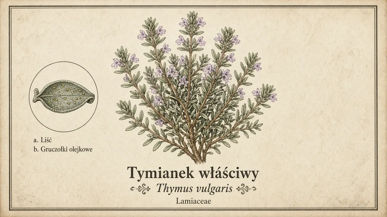 Ilustracja zielnikowa: Tymianek właściwy (Thymus vulgaris)